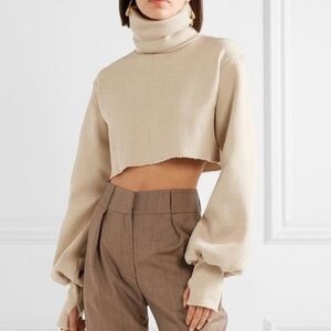 Orseund Iris chunky knit turtleneck sweater in oatmeal great condition